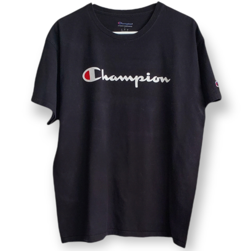 Champion Mens Graphic Black Tshirt